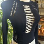 Black cutout techno top