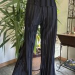 Warrior within Design Black velvet bell bottoms