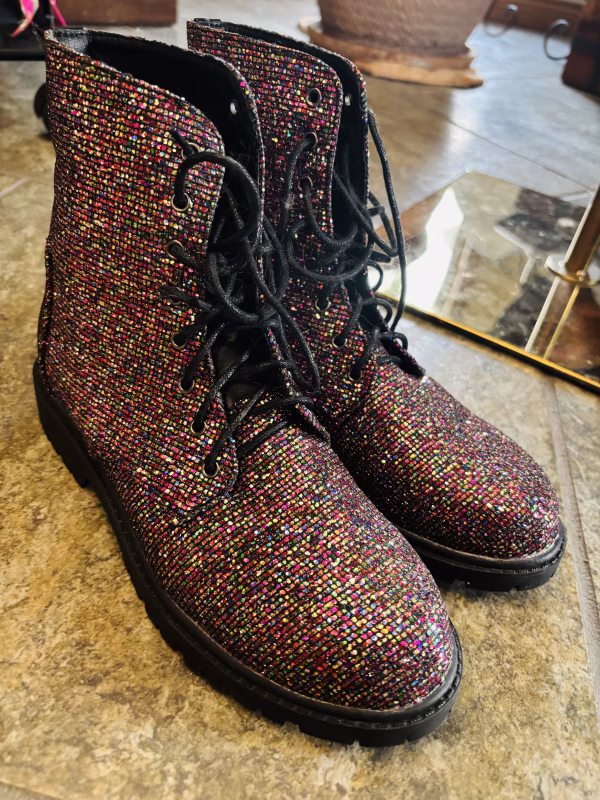 Sparkle Combat Boots
