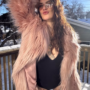 Baby pink fur Jacket