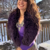 Purple Fur collar with Silver Jewlery