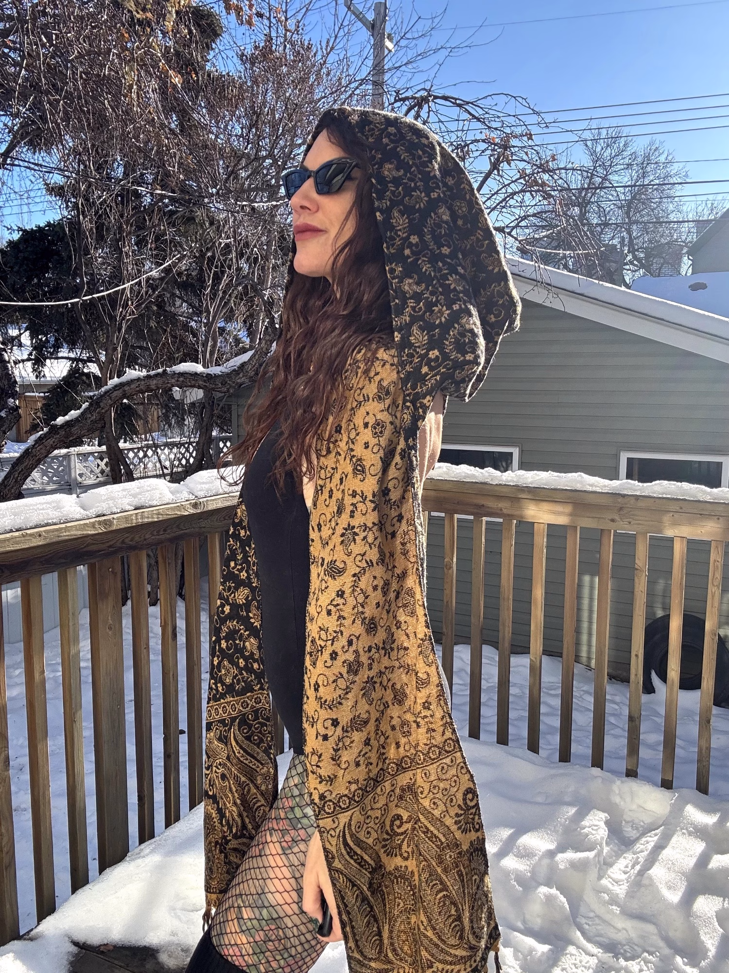 Reversable Pattern hooded scarf - Image 2