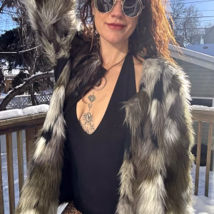 Black and White Fur Jacket